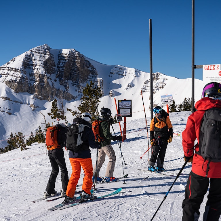 Group heading out of the upper gate in Rendezvous Bowl