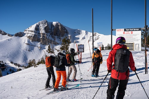 Group heading out of the upper gate in Rendezvous Bowl