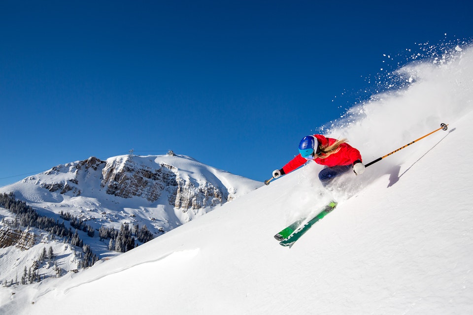 skiing down rendezvous bowl
