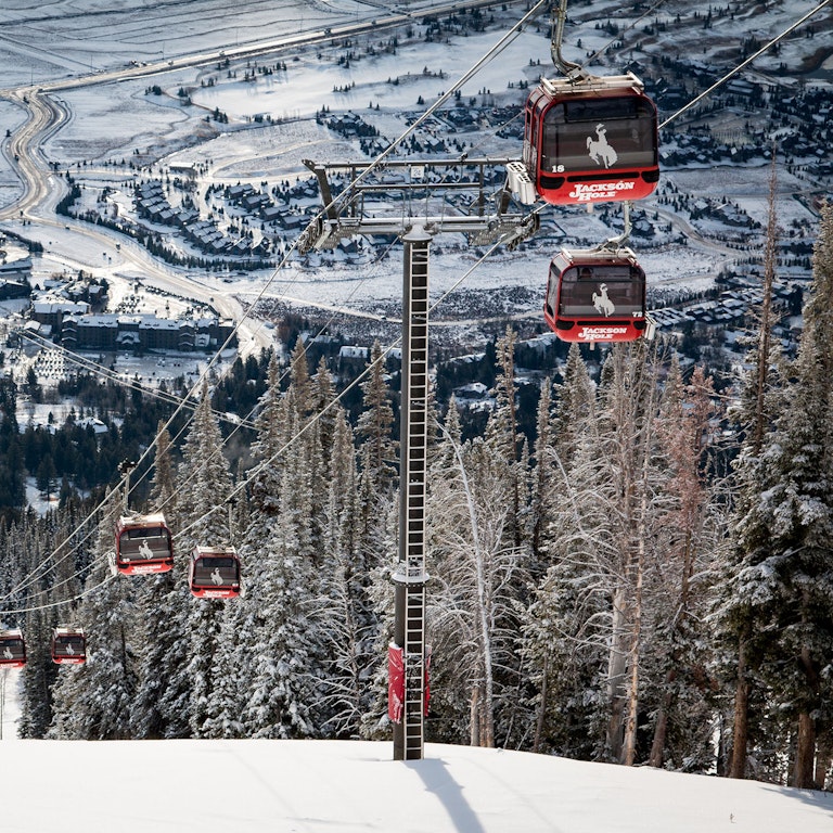 Scenic photo of gondola going up the mountain
