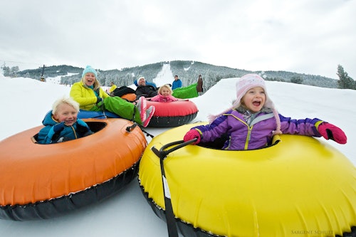 Kids snow tubing