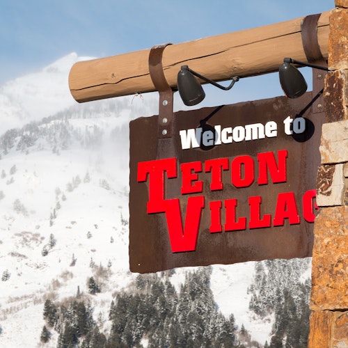 Teton Village Turn In Sign