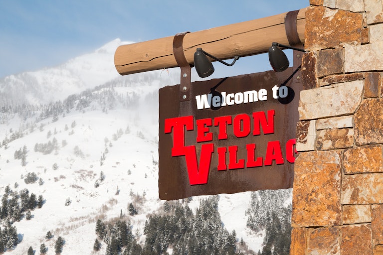 Teton Village Turn In Sign