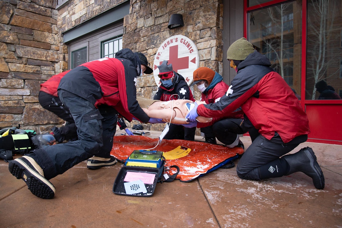 JHMR Ski Patrol doing training