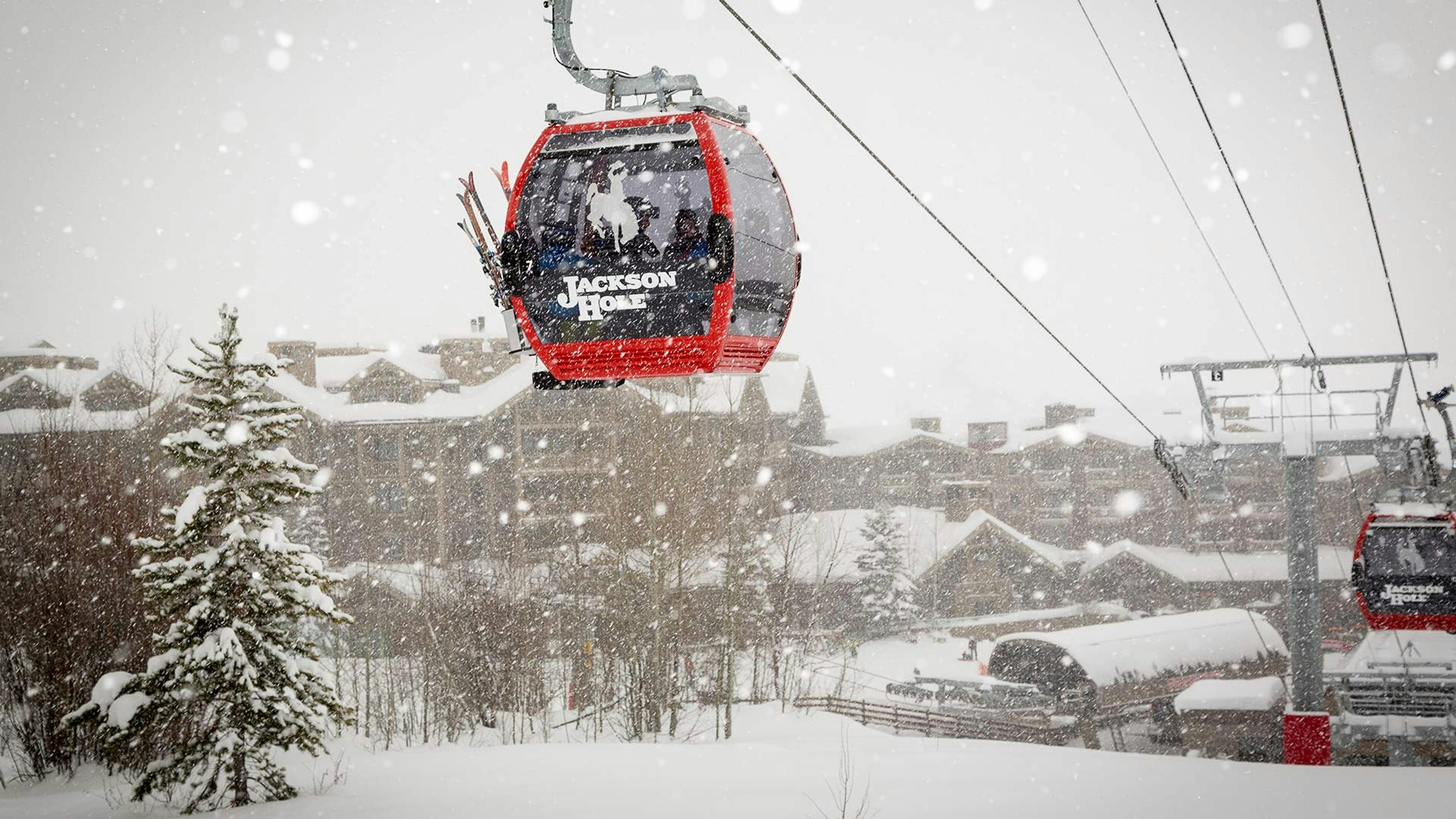 Sweetwater Gondola cabin in the snow