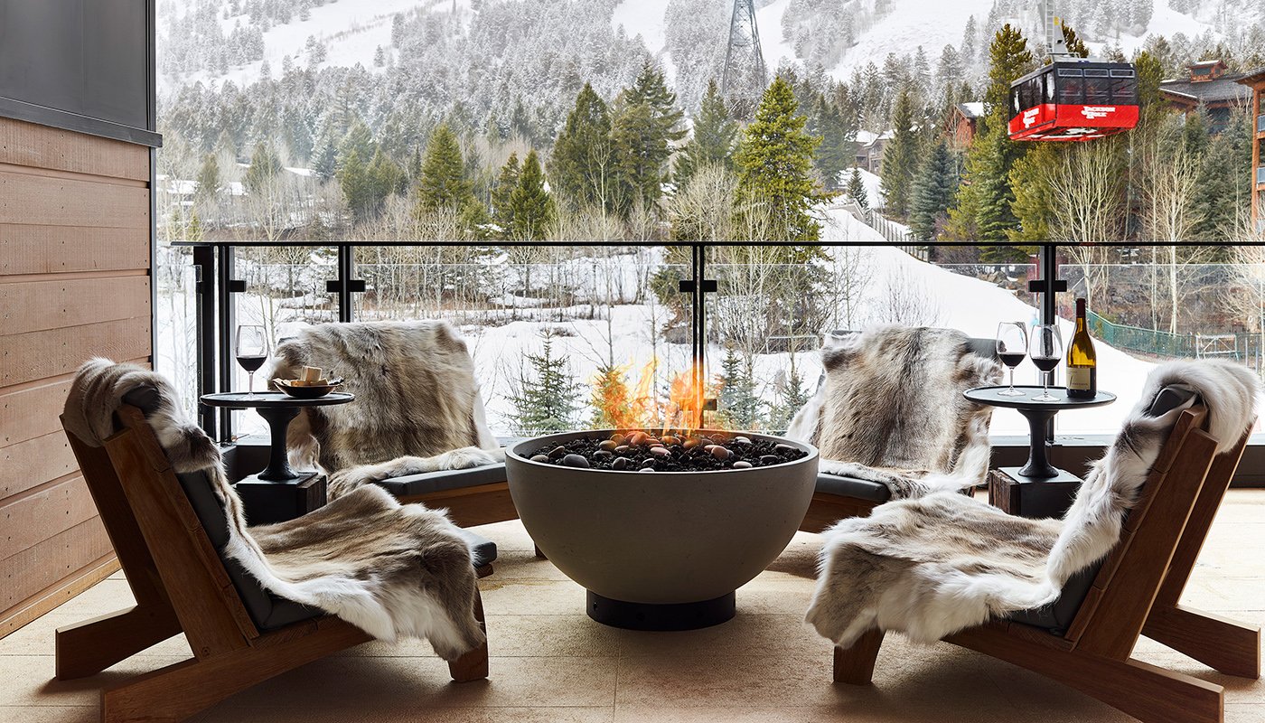 Overlooking the slopes from the Caldera House deck