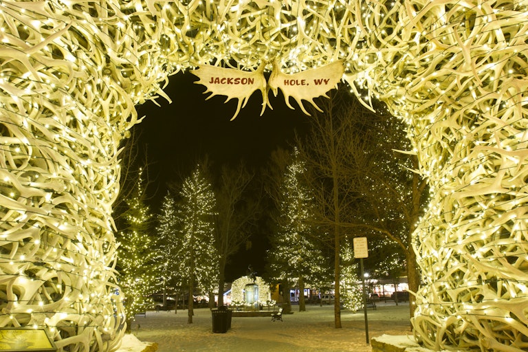 Antler arches on Town Square