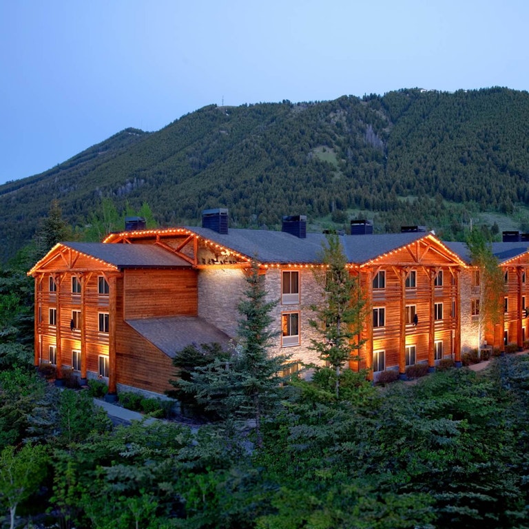 Exterior of the Lodge at Jackson Hole in the trees