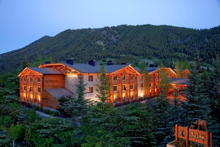 Exterior of the Lodge at Jackson Hole in the trees