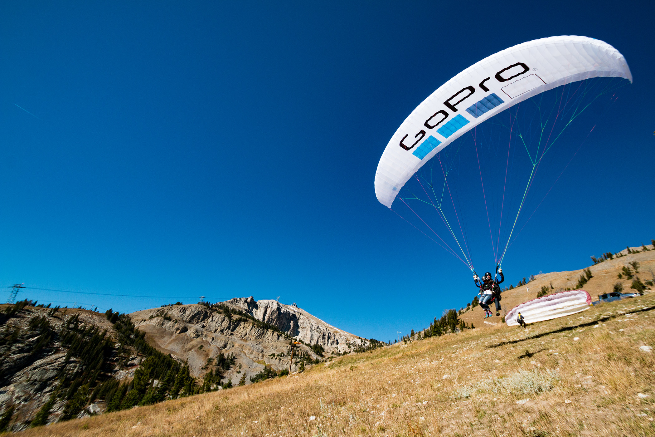 Paragliding from the top of the Gondola