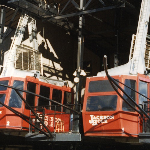 Original Tram cars sitting in the base dock