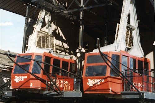 Original Tram cars sitting in the base dock