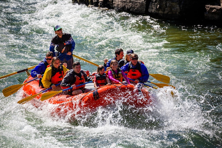 Group rafting in the summe