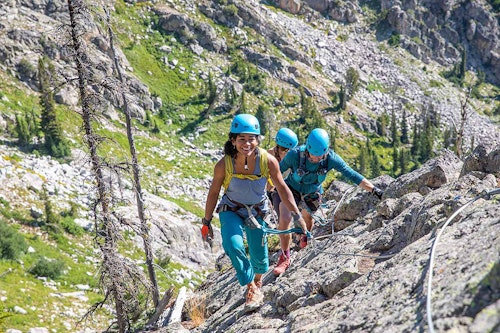 Group hiking the Via Ferrata