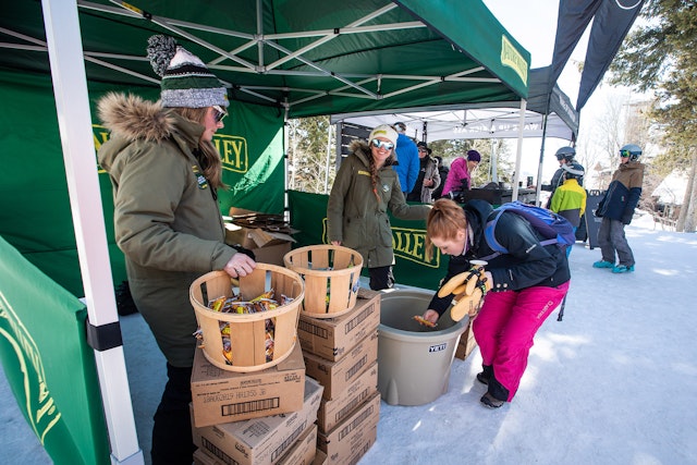 Nature Valley booth set up on the mountain