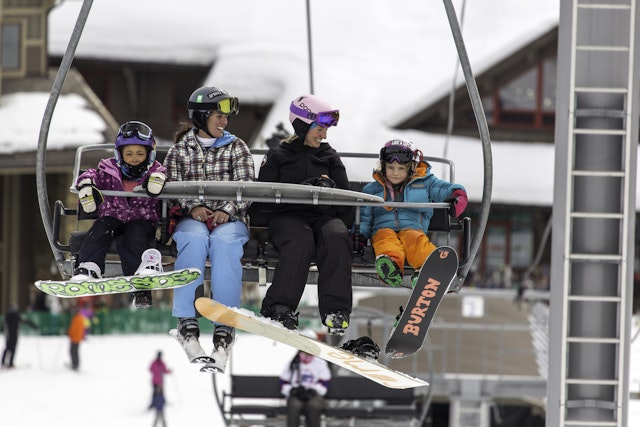 Children riding a chairlift