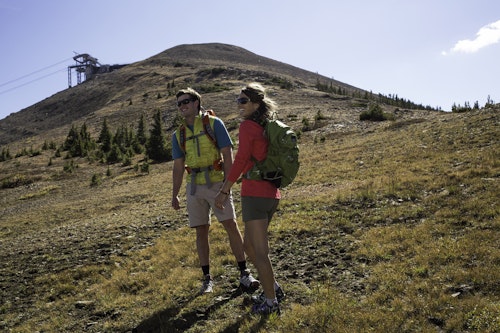 Hiking to the top of the Tram in fall