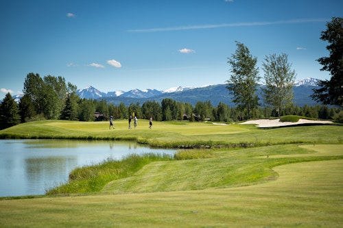 Scenic shot of a group walking the golf course