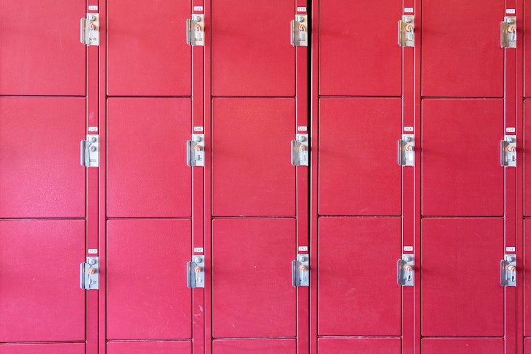 Shot of the outdoor lockers