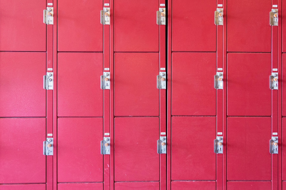 Shot of the outdoor lockers