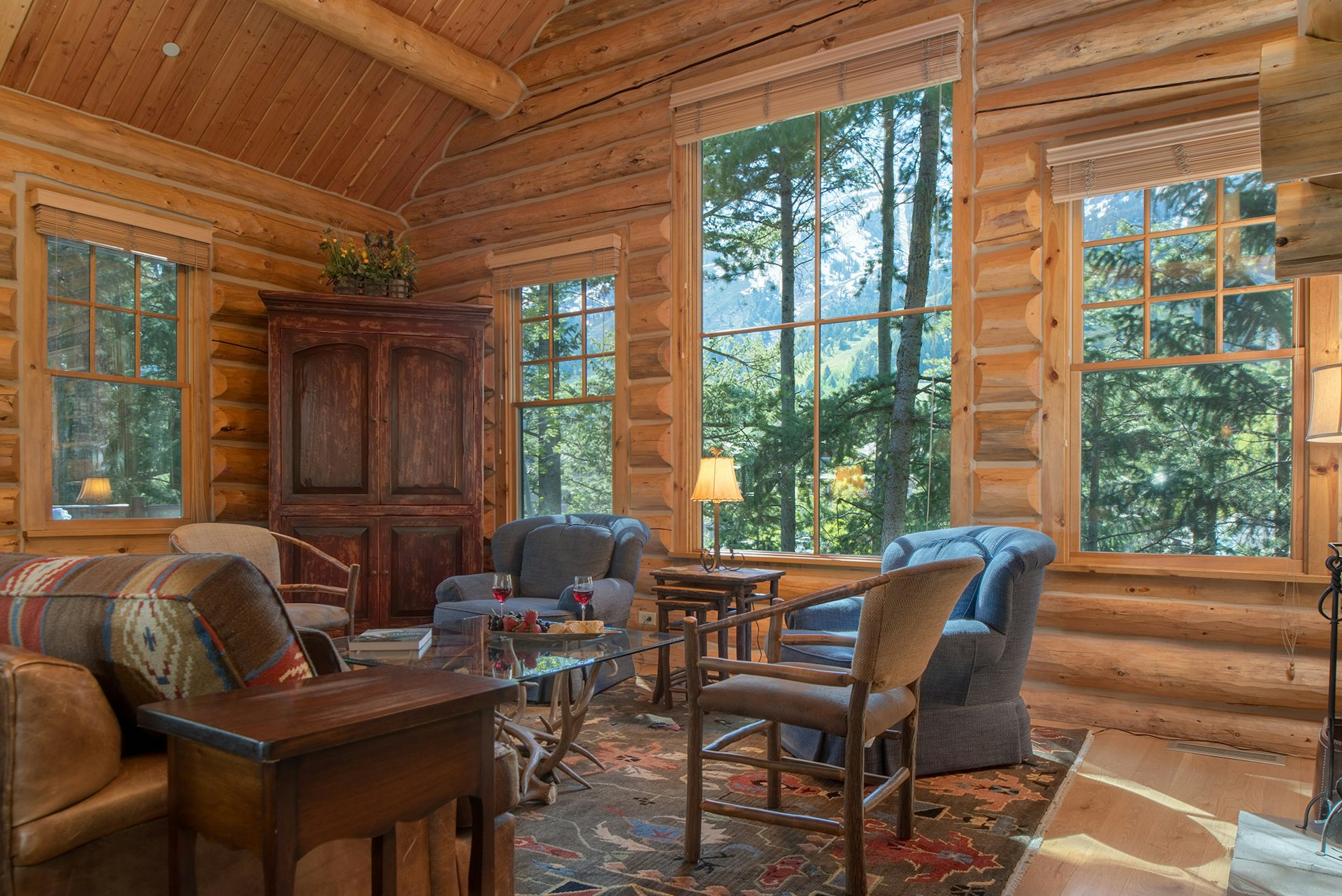 inside of JHRL lodging property during summer