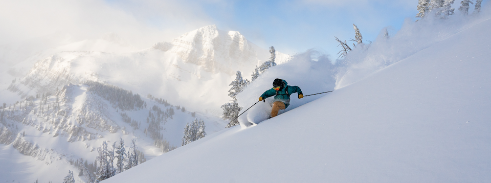 Skiing pow in Rock Springs