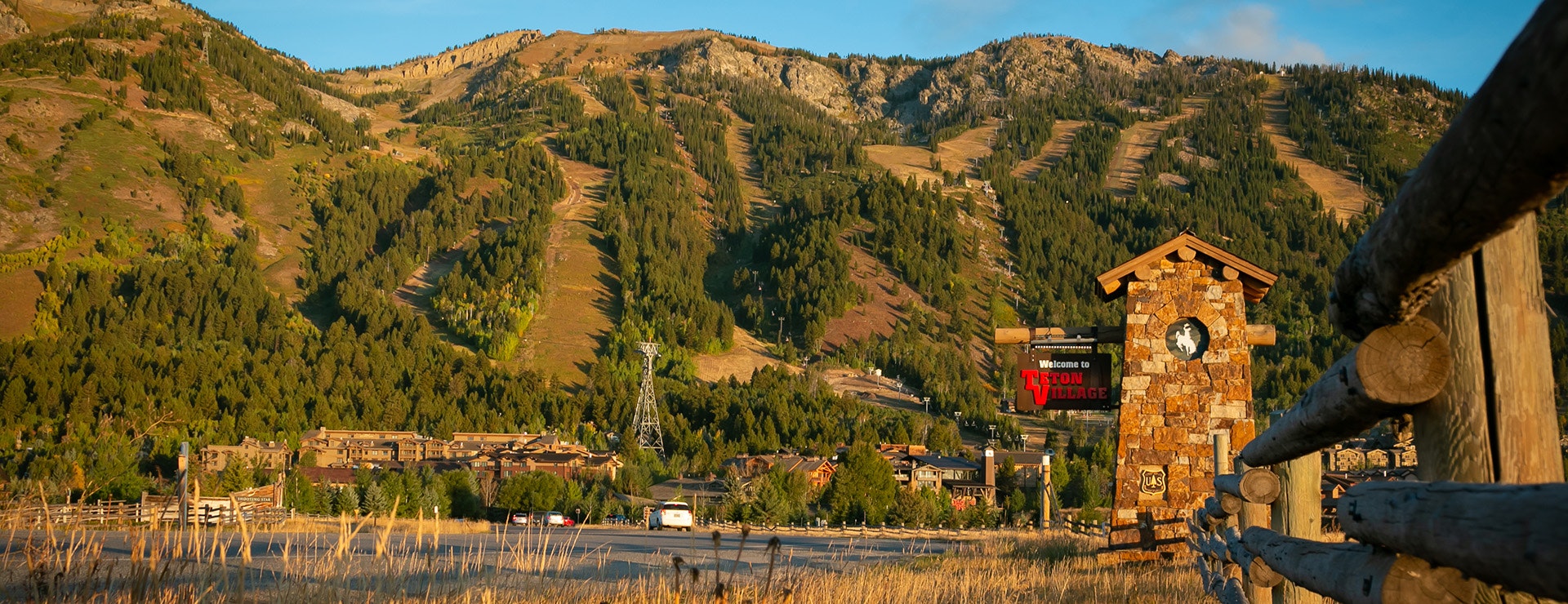 Scenic shot of the entrance to Teton Village