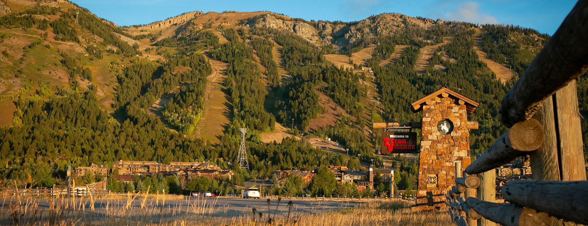 Scenic shot of the entrance to Teton Village