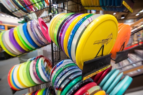 Up close shot of the great discs at JH Sports