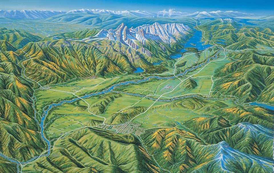 Jackson Hole Area Map Cartoon