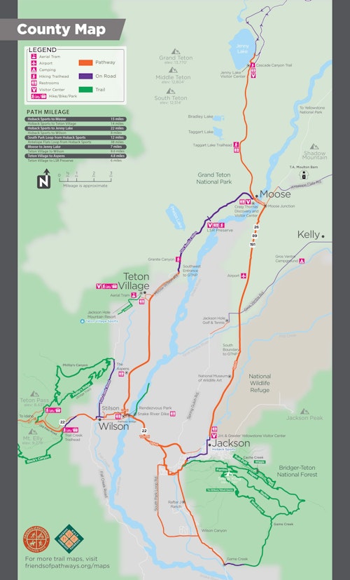 Jackson Hole Summer Pathways Map