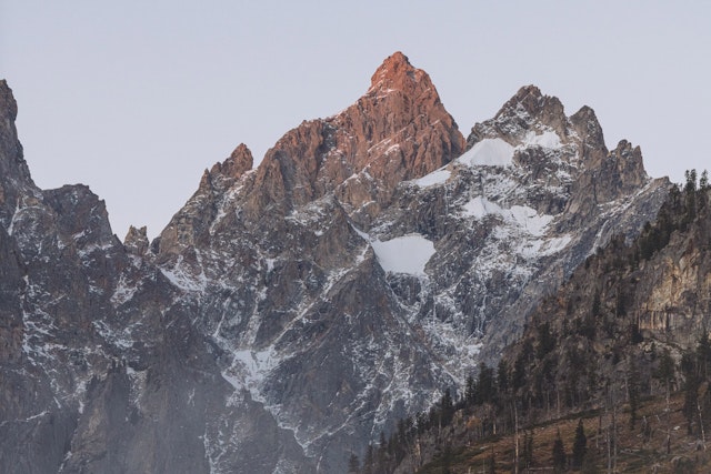Shot of the rugged Grand Teton peak