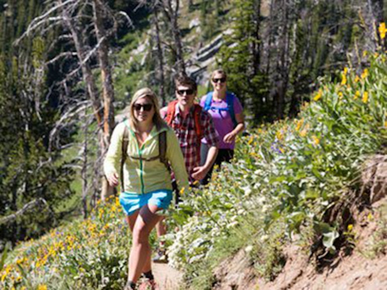 Hiking up the Saratoga trail