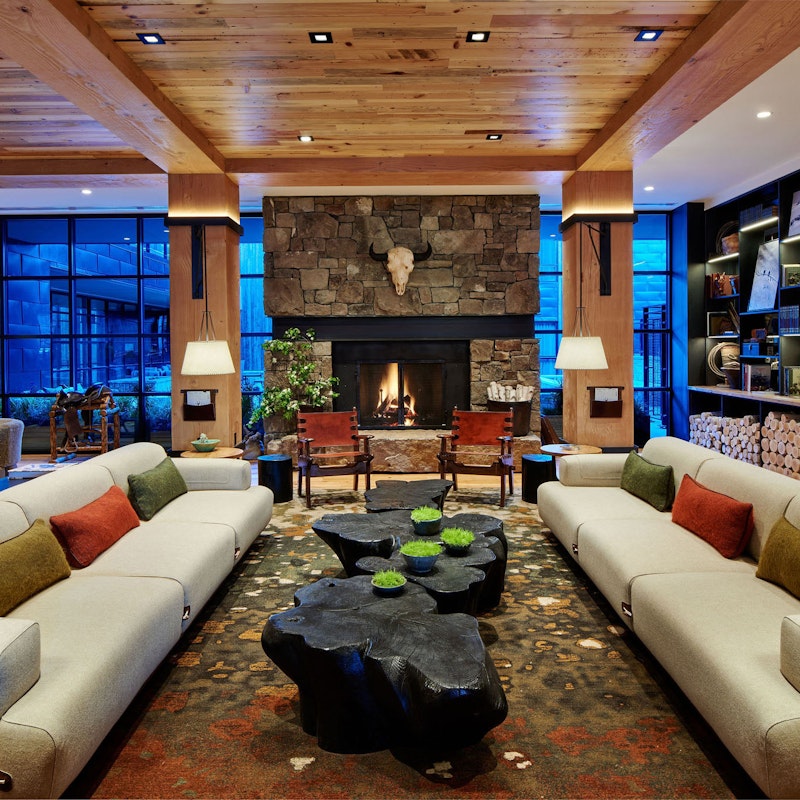 Beautiful shot of the grand entry and lobby to the Cloudveil 