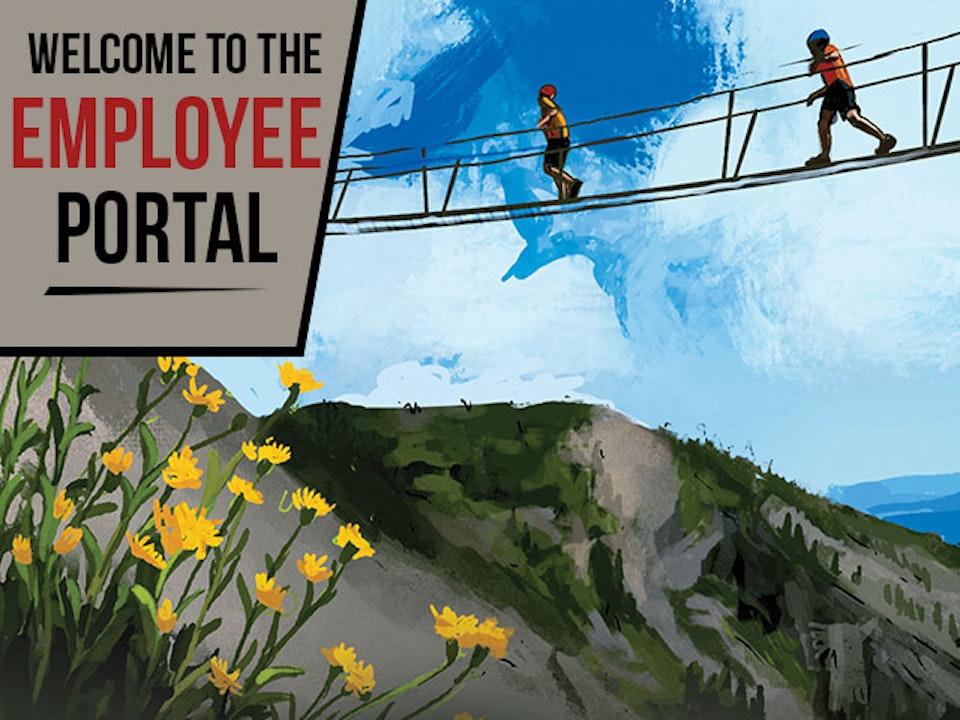 Branded summer creative for the employee portal