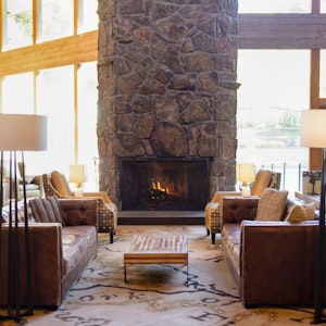 Snow King Hotel with cozy fire place 