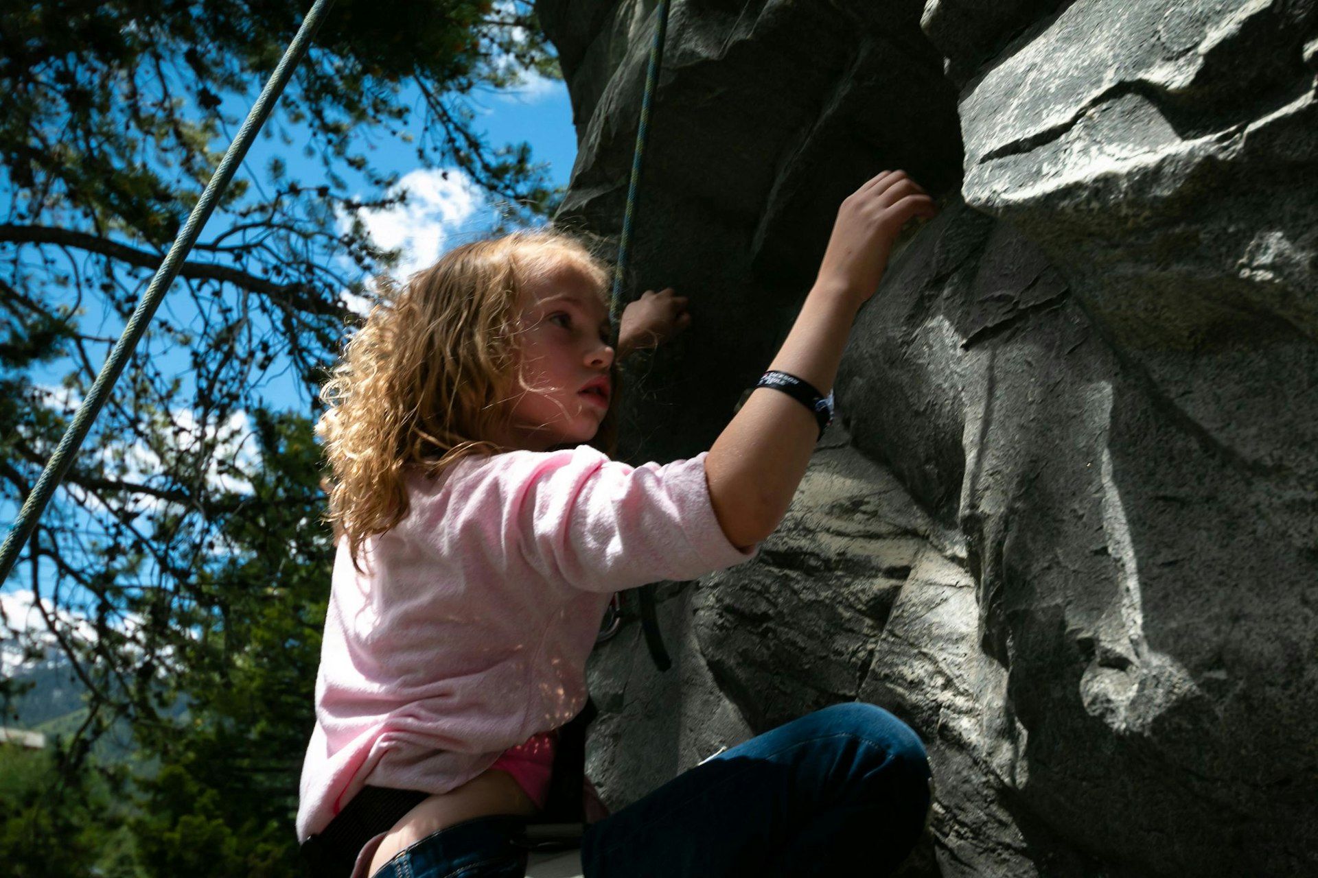 girl on rock climbing wall