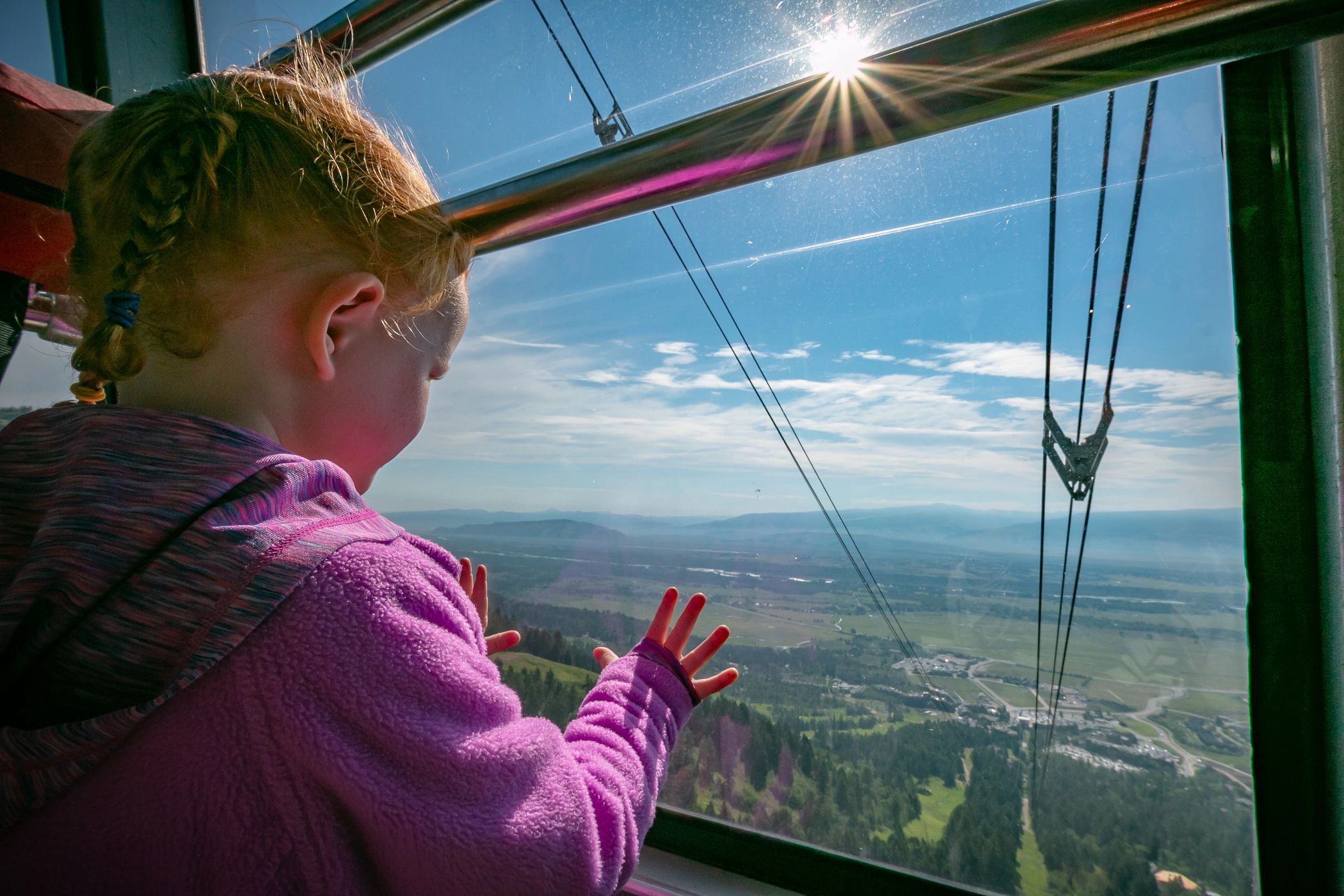 Girl sightseeing from Aerial Tram