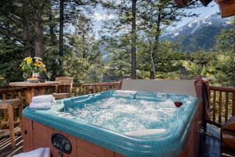 Hot tub at a lodging property