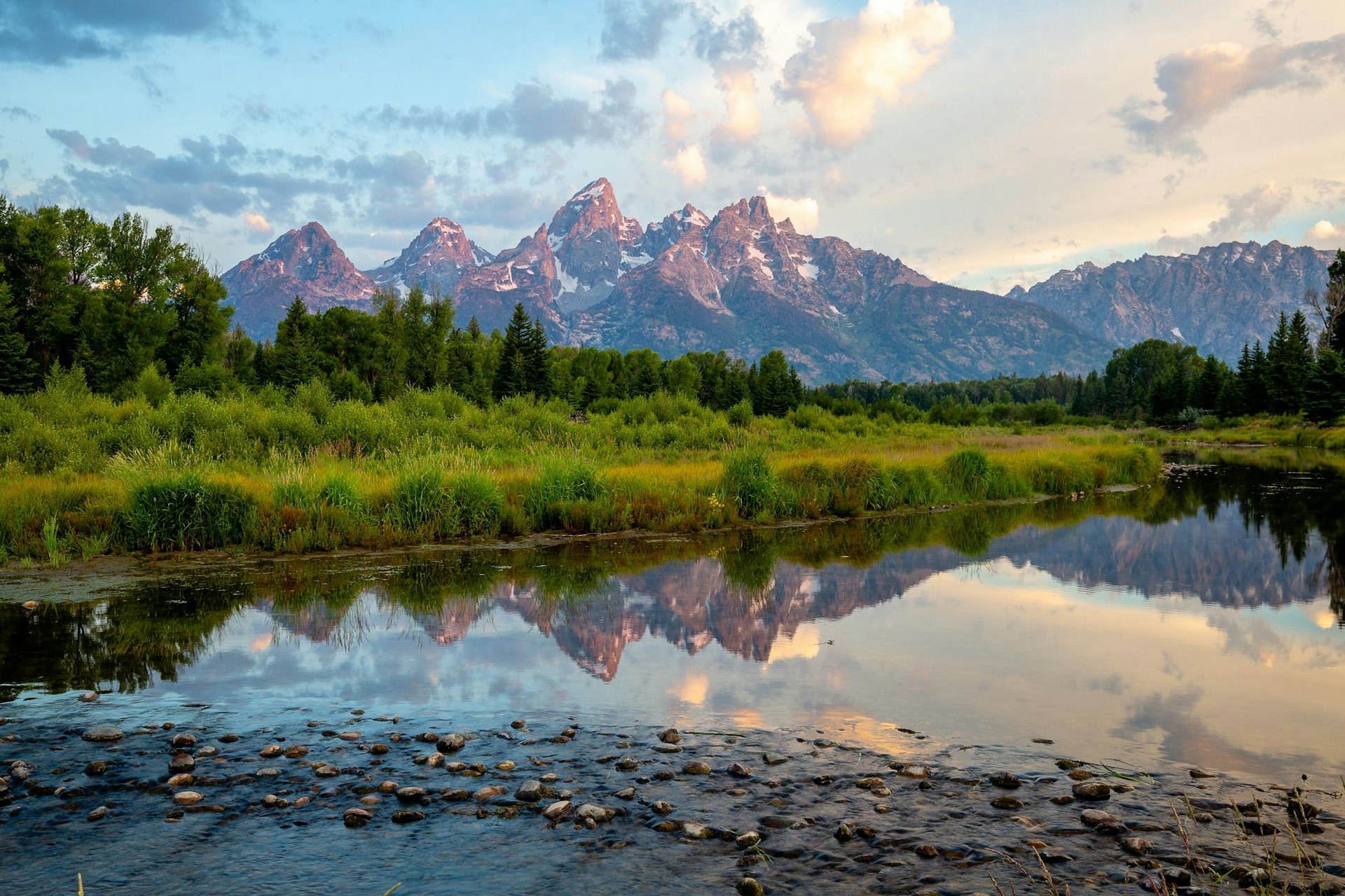 scenic view of the Teton mountain range