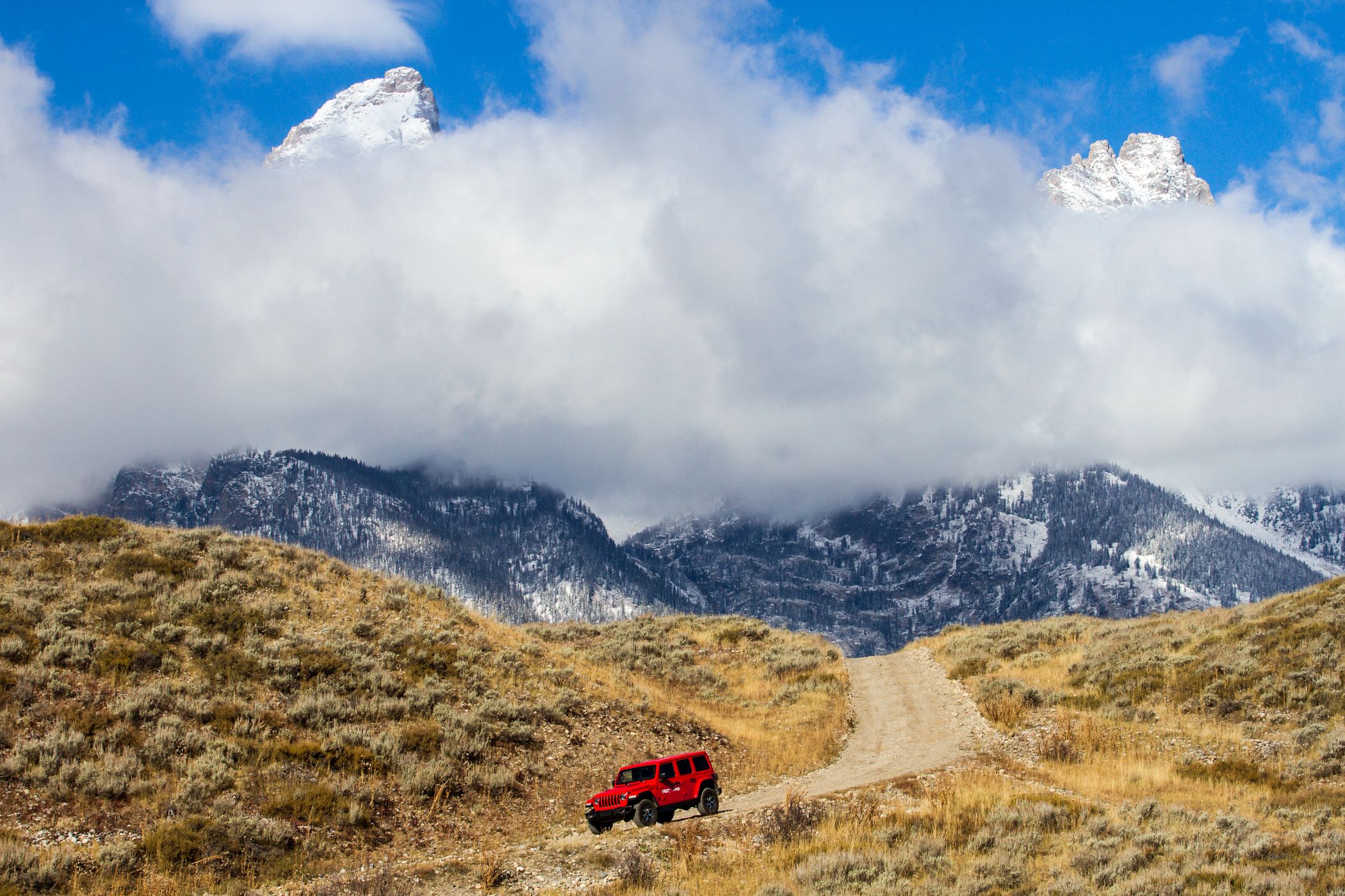 jeep driving in grand teton national park