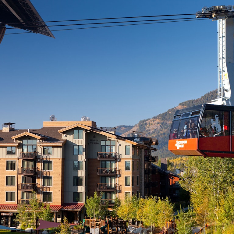 Aerial Tram with Hotel Terra in the background