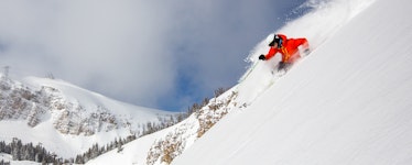 Man powder skiing