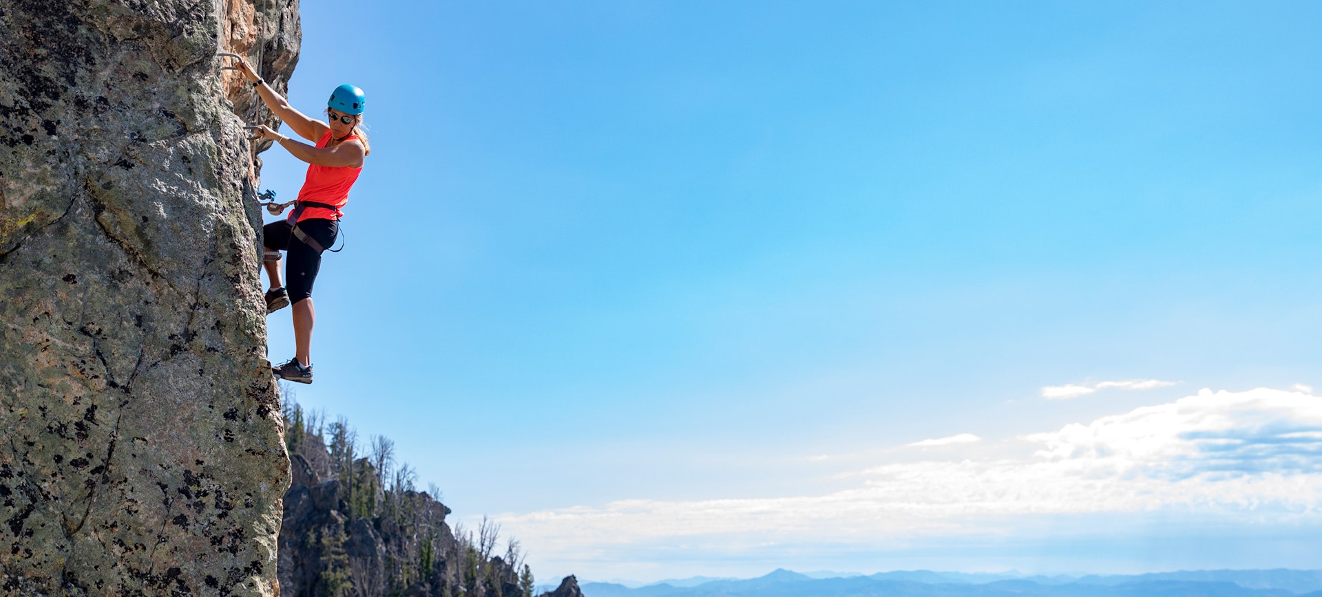 Person climbing on the Via Ferrata