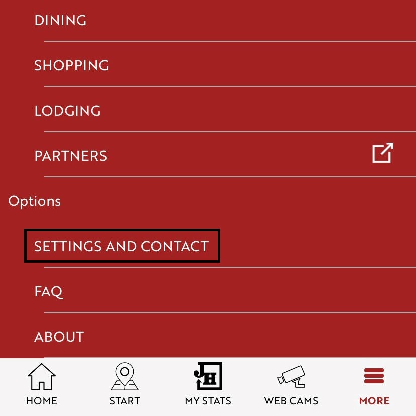 Click the "Settings & Contact" button