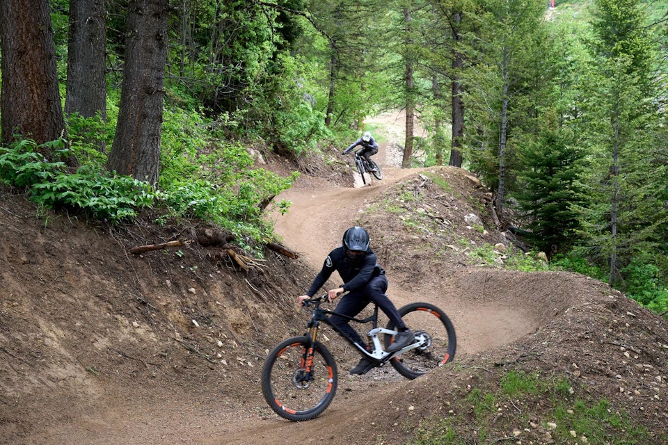 Two people in the JH Bike Park