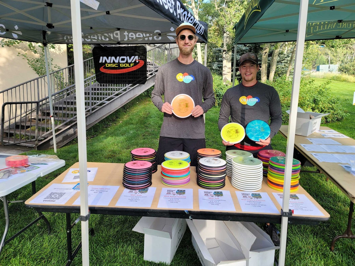 Hugh and Wade stoked about the MVP custom stamped tournament discs!