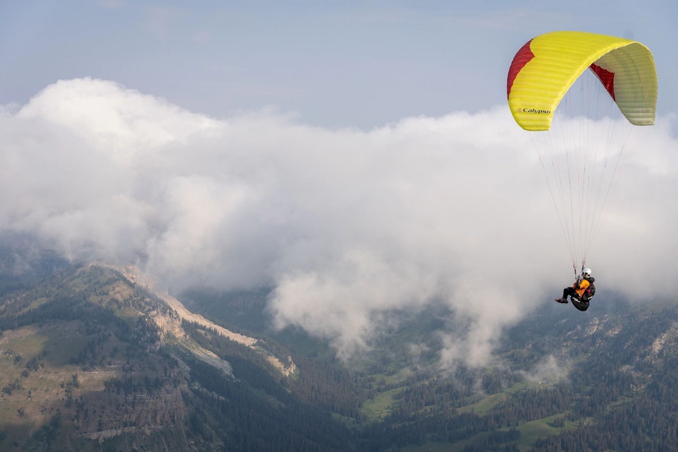 Paragliding in the Tetons