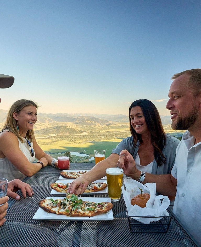 About to dig into a meal at The Deck