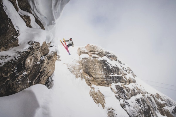 Skiier competing in Kings & Queens of Corbet's